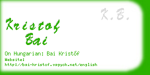 kristof bai business card