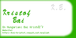 kristof bai business card